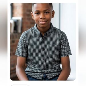 Hype Boys Black & White Geometric Short Sleeve Shirt